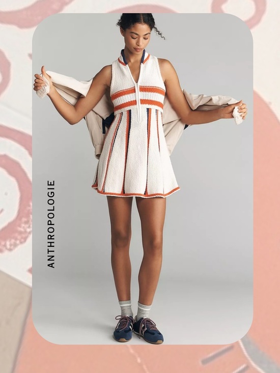Dresses & Skirts - Anthropologie Vintage-Inspired Cream Knit Fit & Flare Mini Dress
